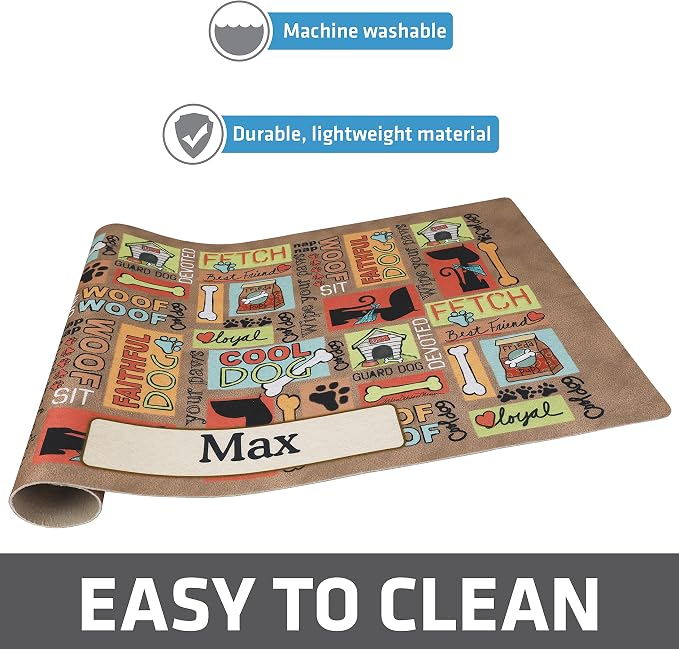 Drymate Personalized Pet Bowl Placemat, Custom Dog & Cat Food Feeding Mat - Image 4