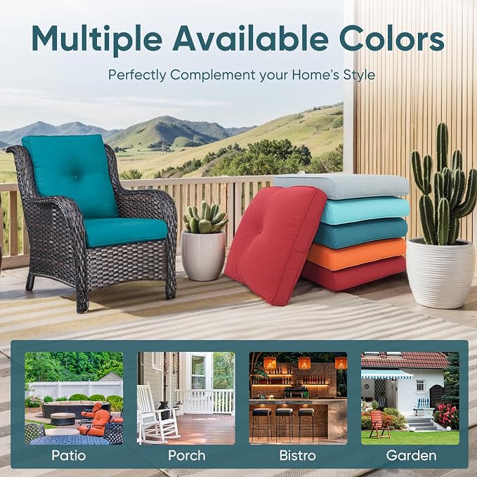 Outdoor Wicker Chair Cushions 2 Packs - Image 7