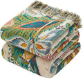 MSGKV Boho Throw Blanket for Bed Twin Size 100% Cotton Floral Blanket 60"x80" by MSGKVHomeTextiles