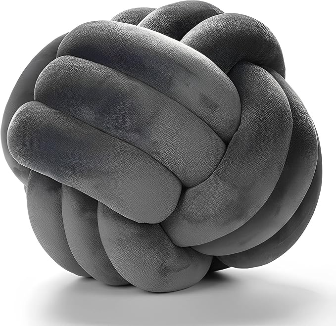 Knot Ball Pillows, Round Throw Pillow Cushion Home Decoration Soft Plush Pillow by KEBAIHUA