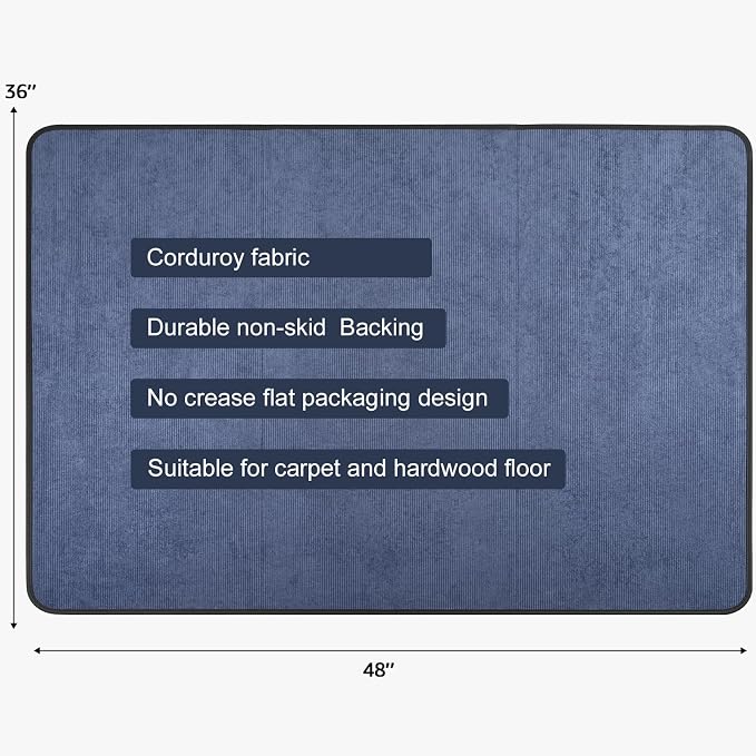 Corduroy Heavy Duty Office Chair Mat - Image 2