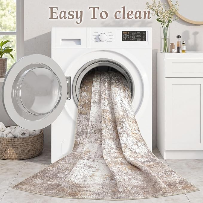 Washable 7x9 Area Rug: Modern Abstract Soft Non-Slip Indoor Rugs Home Decor - Image 4