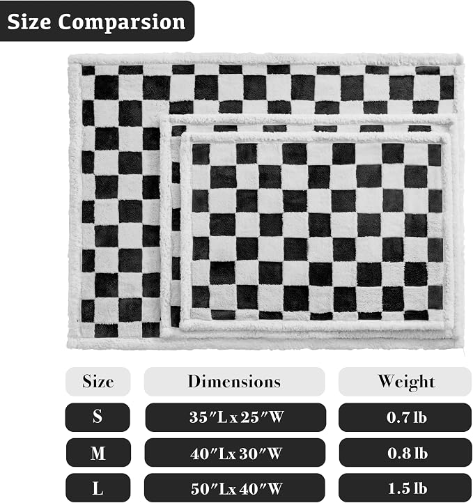 Checkered Dog Blanket, Cute Aesthetic Style Fluffy Fleece Pets Blanket - Image 6