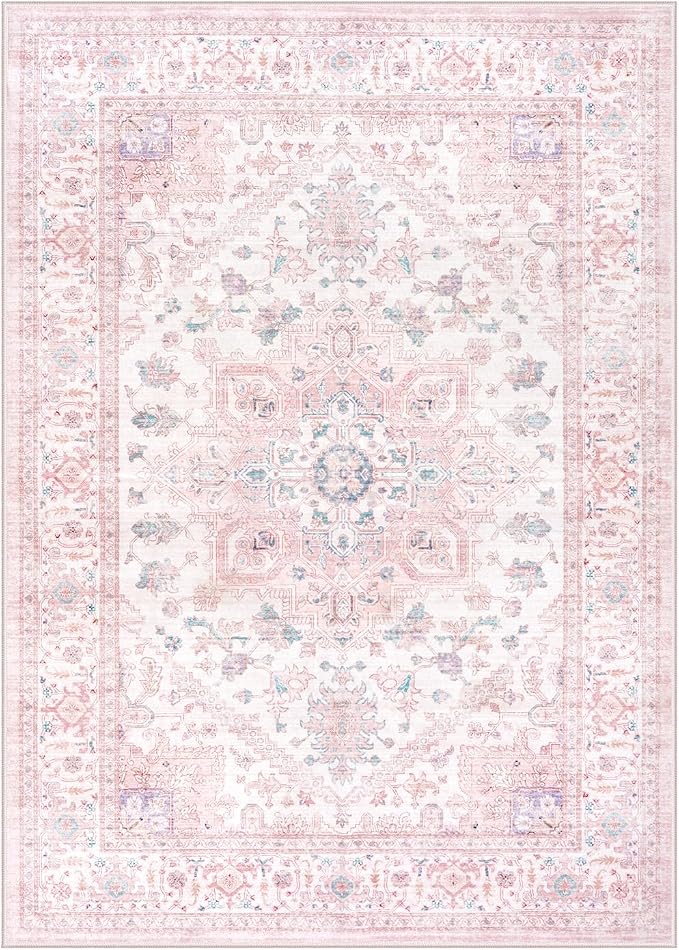 LIVEBOX Pink Washable Area Rug 5x7 - Image 9