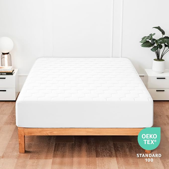 Hearth & Harbor 12 Pack California King Size Quilted Fitted Mattress Pad Cover - Image 9