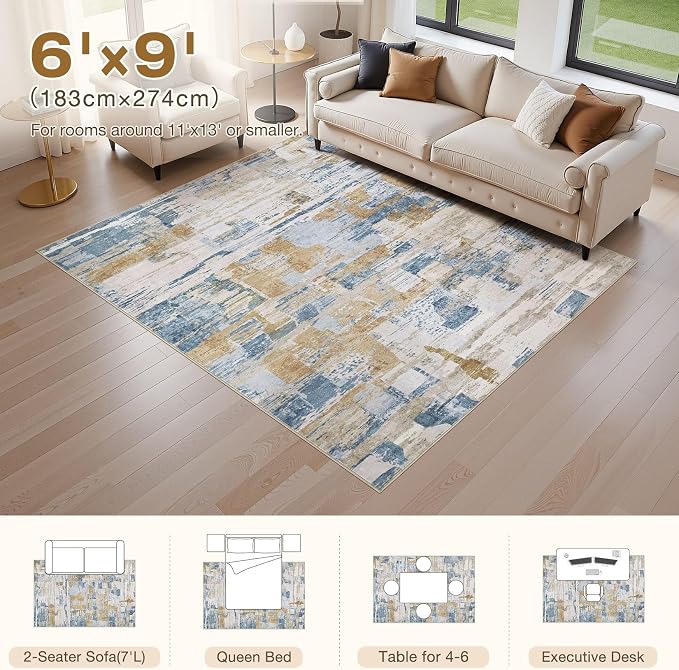 Abstract Living Room Rug 6x9 - Image 2