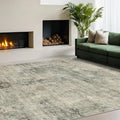 Neutral Abstract Area Rug for Living Room by HazoHaus