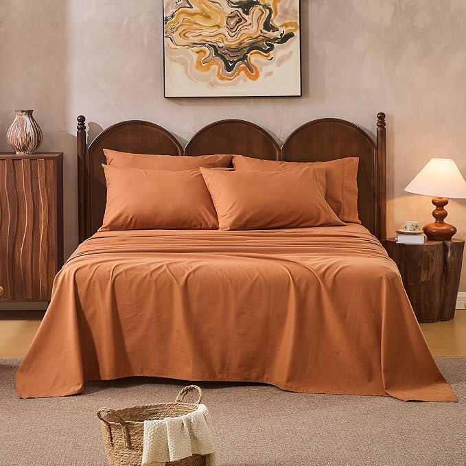 100% Linen Sheets California King Size, Breathable & Durable 4-Piece Bed Flax by overket