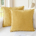 CaliTime Throw Pillow Covers Decorative 20 X 20 Inches Pack of 2 Cozy Solid by CaliTime