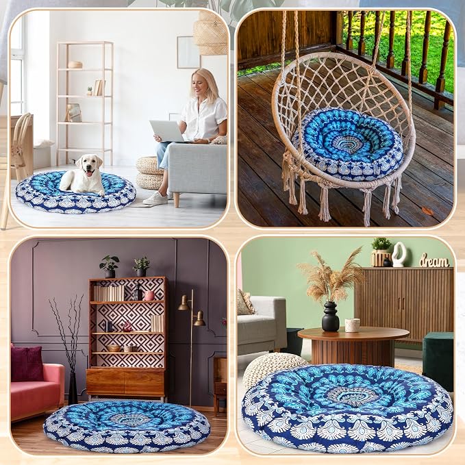 35" Large Mandala Floor Cushion Round Meditation Floor Pillow Cushion - Image 7