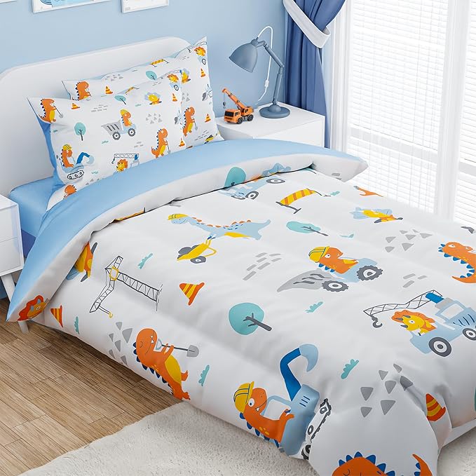 SANDJEST Dinosaur Comforter Set Twin Size 68x86in - Image 5