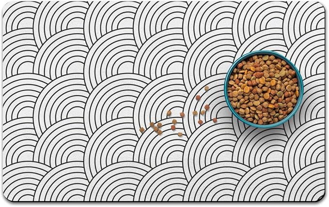 Dog Food Mat for Floors, Absorbent and Quick-Drying Pet Cat Food Mat, by QXWREL