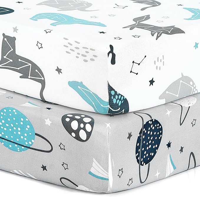 Pack n Play Stretchy Fitted Playard Sheet Set BROLEX 2 Pack Portable Mini Crib by BROLEX