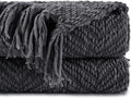 BATTILO HOME Dark Grey Throw Blanket by BATTILOHOME