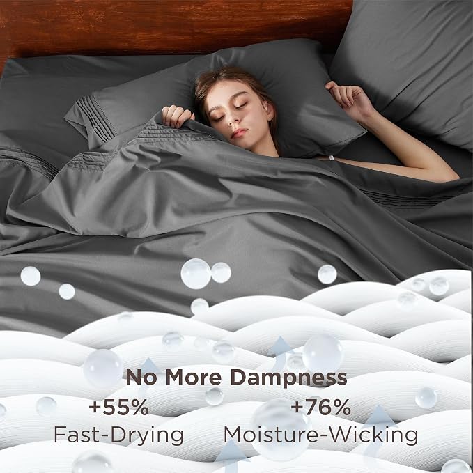 Bedsure Deep Pocket California King Sheet Sets - Image 3