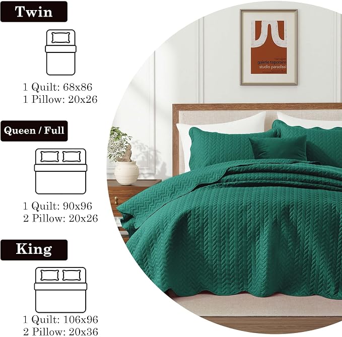 IR Imperial Rooms Queen Quilt Bedding Set Size + 2 Pillow Shams - Image 6