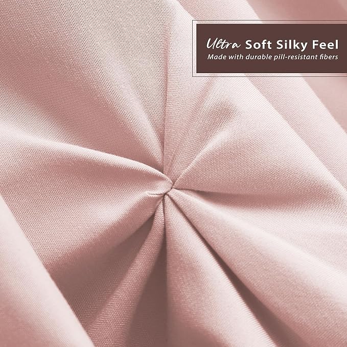 Nestl Blush Pink Bed Skirt King Size, Pinch Pleat King Bed Skirt, Hotel Quality - Image 5