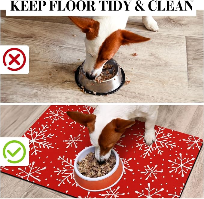 Dog Food Mats for Floors, Absorbent Dog Bowl Mat for Food and Water Dispenser - Image 3