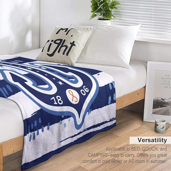Nautical Anchor Blanket Modern Cartoon Anchor Ocean Adventure Blue White Soft - Image 3