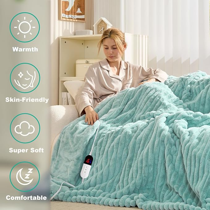 Heated Blanket 90"X100", Fast Heating Blanket - Image 2