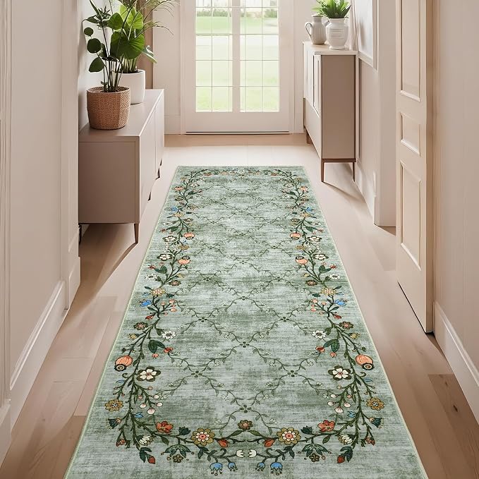 GarveeHome 2x6 Washable Floral Runner Rugs by GarveeHome