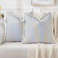 MIULEE Pack of 2 Royal Blue Pillow Covers 26x26 Inch Striped Farmhouse Couch by MIULEE