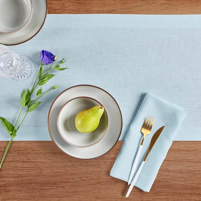 Solino Home Linen Ice Water Table Runner 72 Inches Long - Image 3