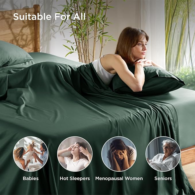 Bedsure Full Size Bed Sheets, Cooling Sheets, Rayon Derived from Bamboo - Image 7