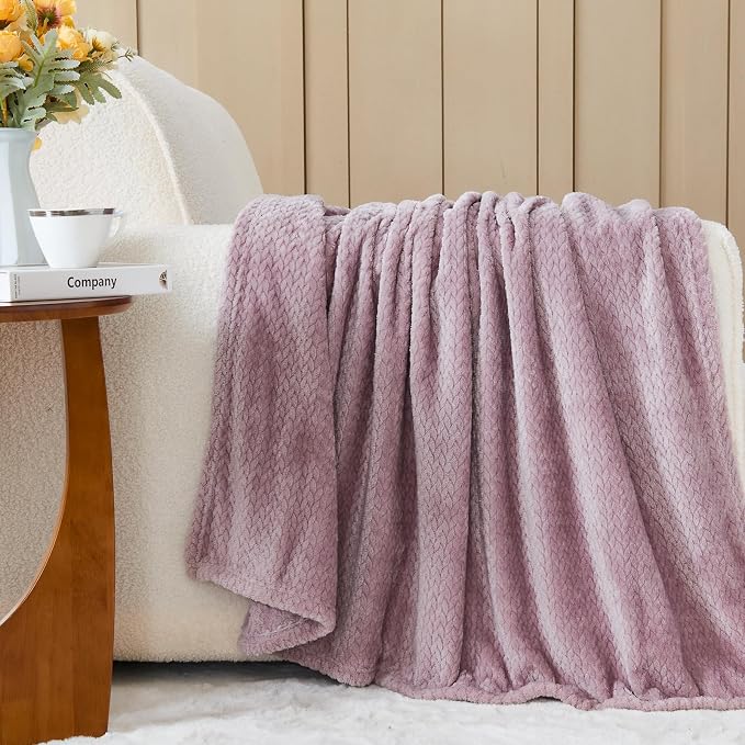 NEWCOSPLAY Super Soft Twin Blanket Light Purple Premium Silky Flannel Fleece - Image 3