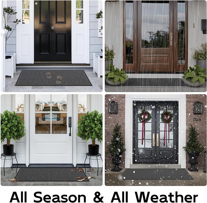 Sturdy Front Door Mat Outside Entrance, Stain and Fade Resistant, Natural - Image 5