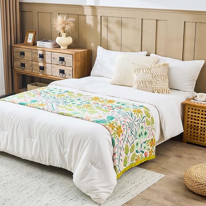 Beige Boho Throw Blanket, 100% Cotton Blankets - Image 8