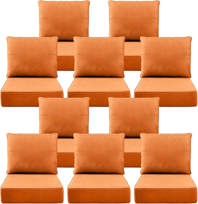 Luxury 6" Outdoor Cushions for Patio Furniture, Fade Resistant Couch Chair by Pugire