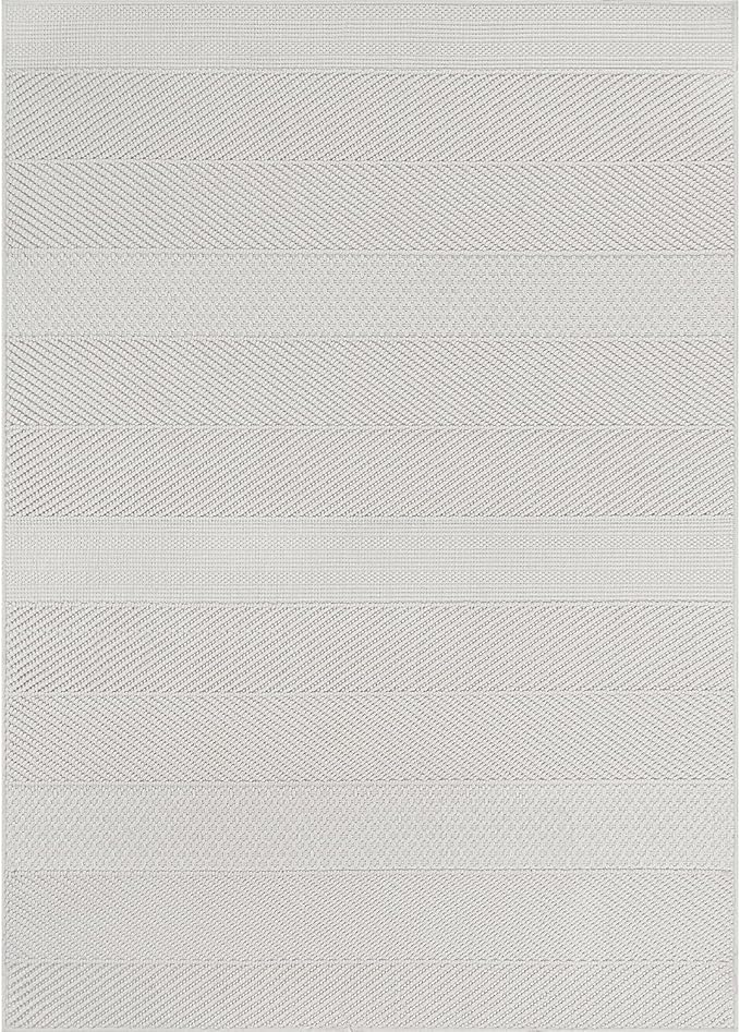 Beverly Rug Micro Loop Area Rug White 5x7 Modern Luxury Soft Boho Geometric - Image 4