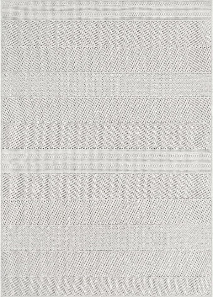 Beverly Rug Micro Loop Area Rug White 6x9 Modern Luxury Soft Boho Geometric - Image 3
