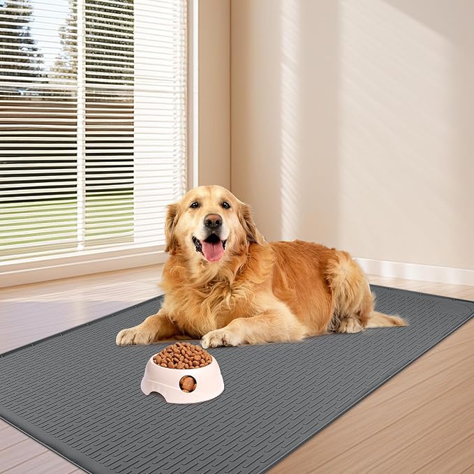 Dog Food Mat, Extra Large 40" x 28" Silicone Pet Feeding Mat - Image 6