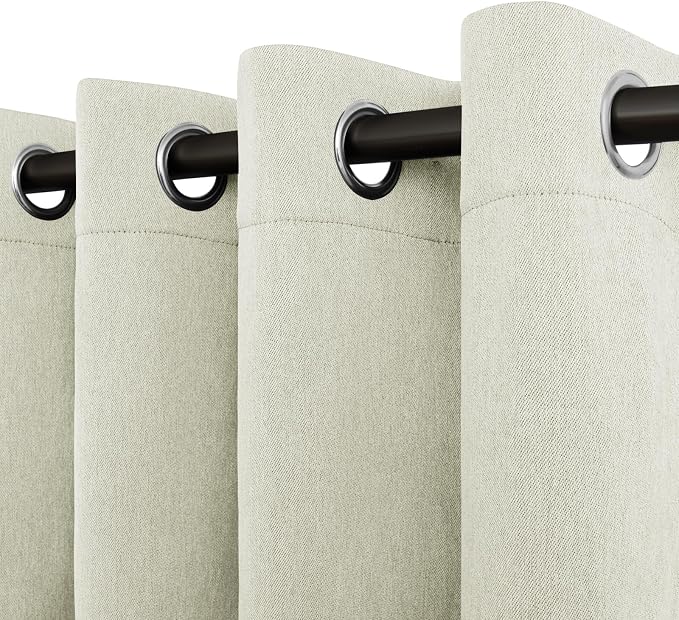 Easy-Going Linen Look Blackout Curtain Grommet Window Curtain Drapes by Easy-Going