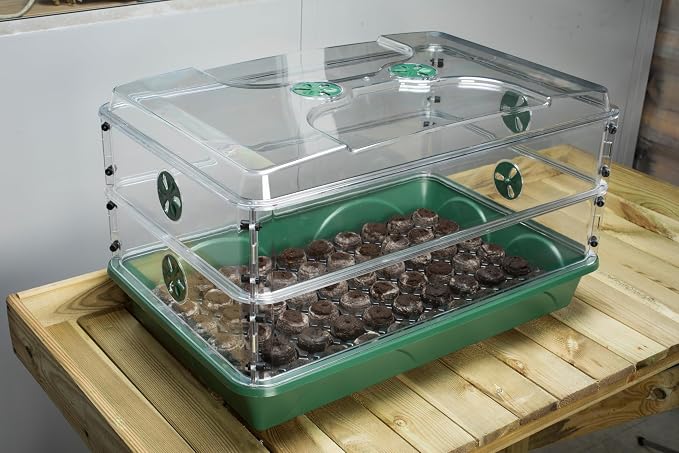 EarlyGrow 95457 24" x 15" x 16.75" Domed Propagator, 3 Side Extenders and - Image 9