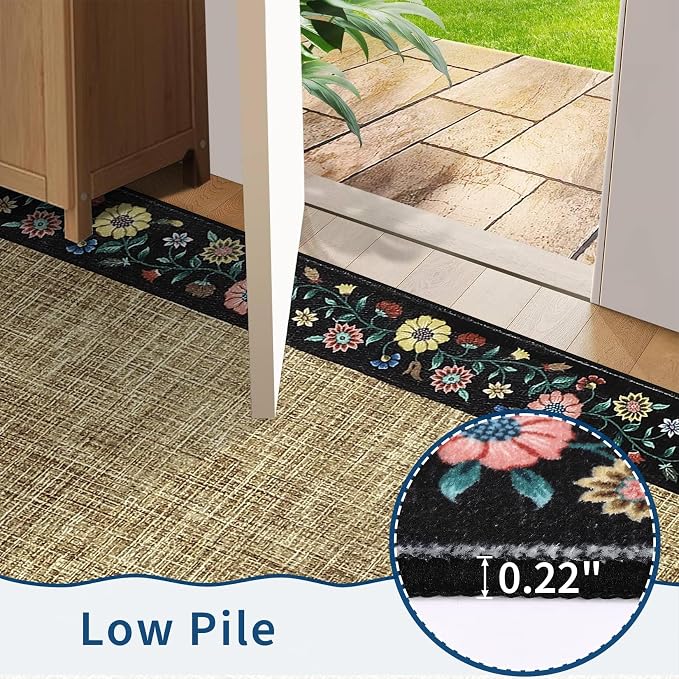 GarveeHome Entryway Rug 2x6 Modern Bordered Runner Rug Washable Kitchen Runners - Image 5