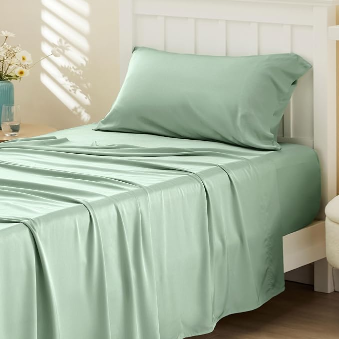 Bedsure Cooling Sheets Twin, Rayon Derived from Bamboo, Breathable & Soft Twin by BEDSURE