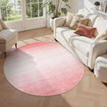 Wonnitar Modern Ombre Pink 5ft Round Rug, Non-Slip Washable Living Room Rugs by Wonnitar