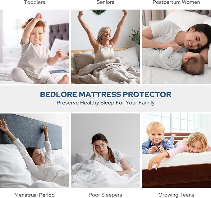 BEDLORE Waterproof Mattress Protector, Queen Size Mattress Pad Noiseless - Image 6