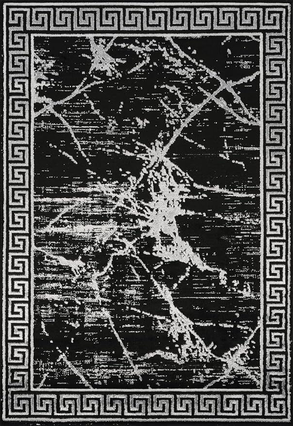 GLORY RUGS Area Rugs Marble 2x3 Black Gray Carpet Modern Abstract Rug Living - Image 2