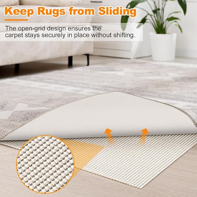 Songrey Non-Slip Rug Pad 2x10 FT, Extra Thick Carpet Pads - Image 5
