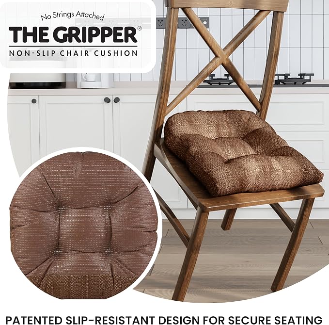 Klear Vu Gripper Overstuffed Universal Non-Slip Dining Chair Cushions - Image 5