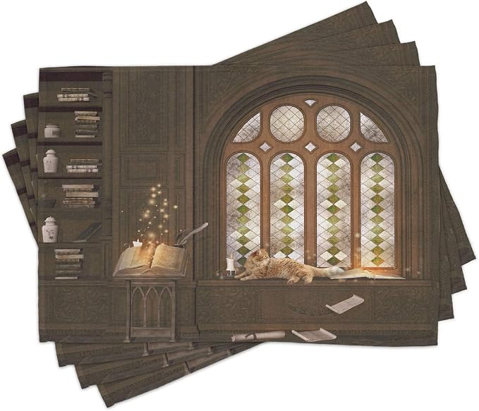 Ambesonne Gothic Place Mats Set of 4, Room by Ambesonne