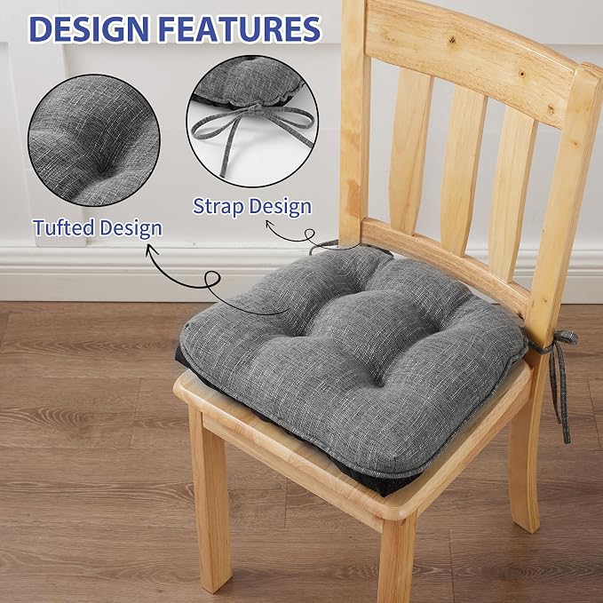 Chair Cushions for Dining Chairs Set of 6, Kitchen Chair Cushions, Chair Pads - Image 4