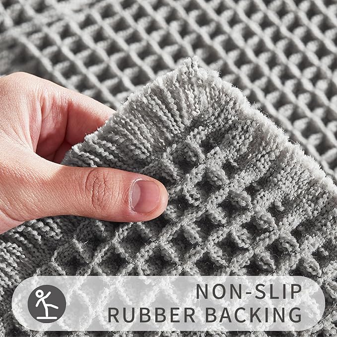 Bath Mats for Bathroom Non Slip, Waffle Luxury Bath Mat, Machine Washable Bath - Image 5