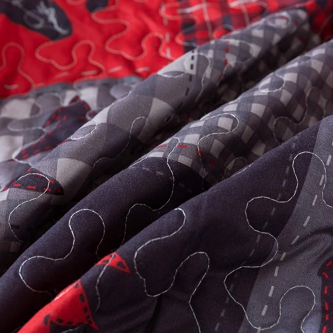 Soul & Lane Cabin Charm 50"x60" Quilted Throw: Plaid Quilted Blanket, Outdoor - Image 6