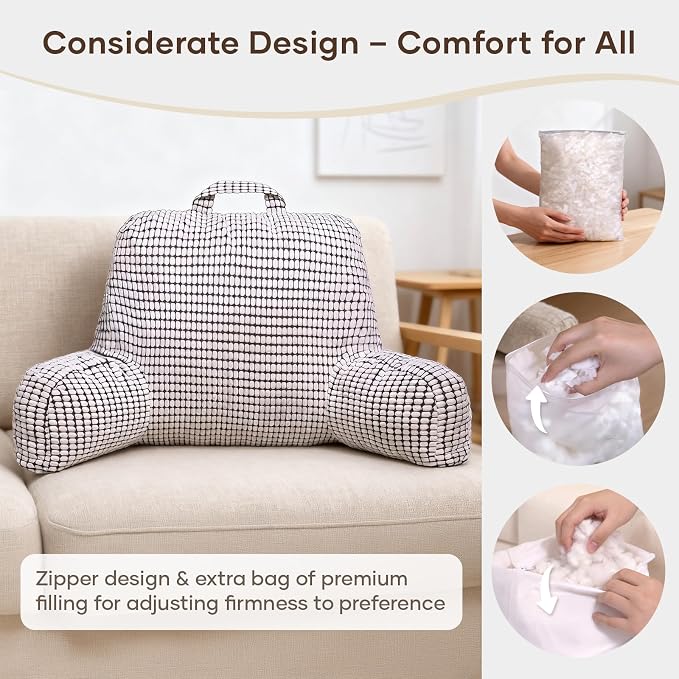 NOONTIDE Reading Pillow with Top Handle, Uniquely Designed Soft Fabric - Image 4
