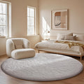 Ophanie Round Rug 4Ft White Circle Area Rug, Aesthetic Room Decor, Fluffy Fuzzy by Ophanie